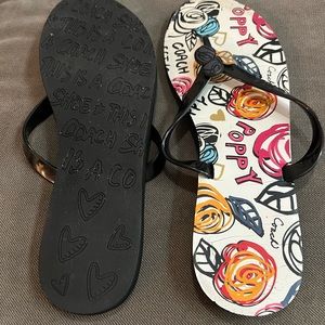 Coach “Poppy” flip flops size 10